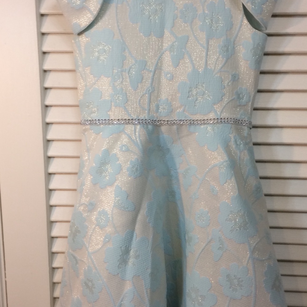 Girls blue dress  party rhinestone waist size 8 - Picture 5 of 14